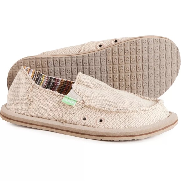 NEW Sanuk Kids' Lil Donna Hemp Slip-on Shoes in Natural Girl's Size 2 - Picture 1 of 5